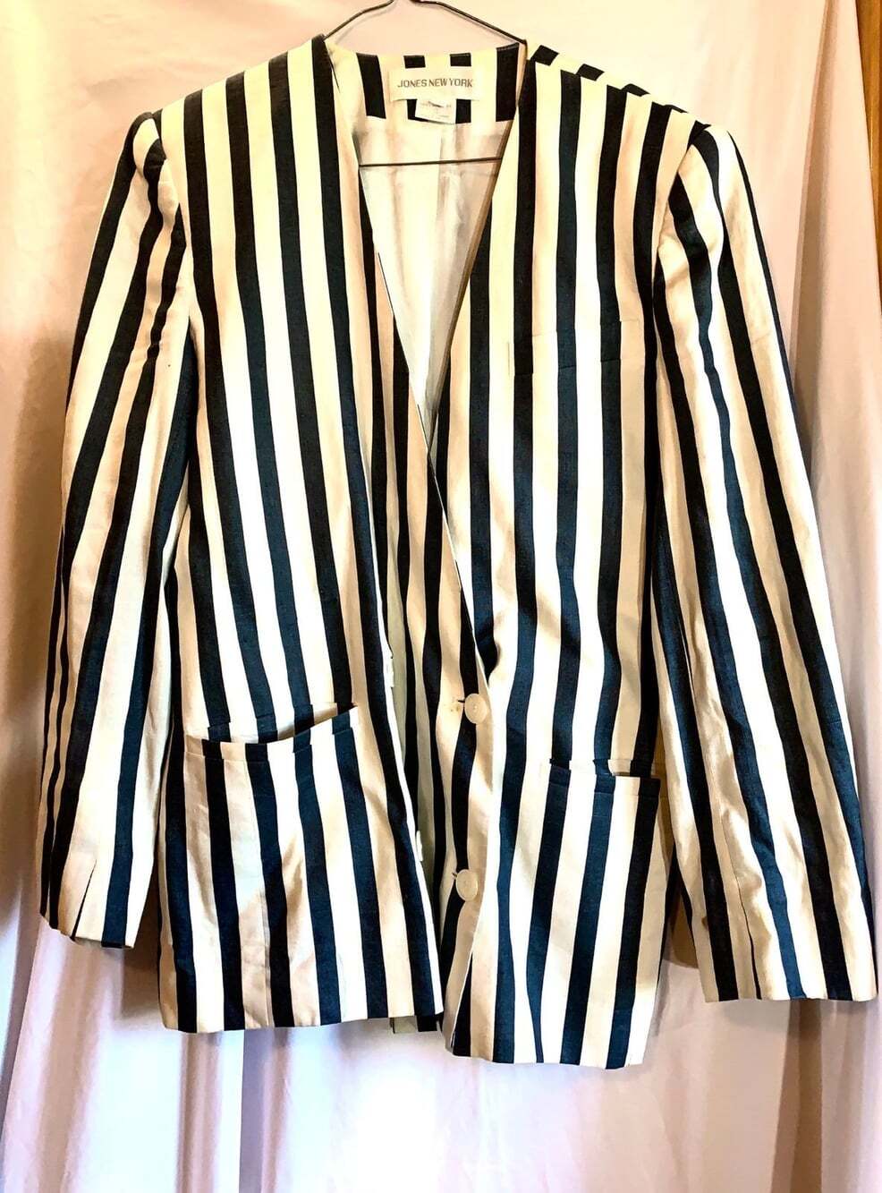 Jones New York Vintage black and white striped blazer